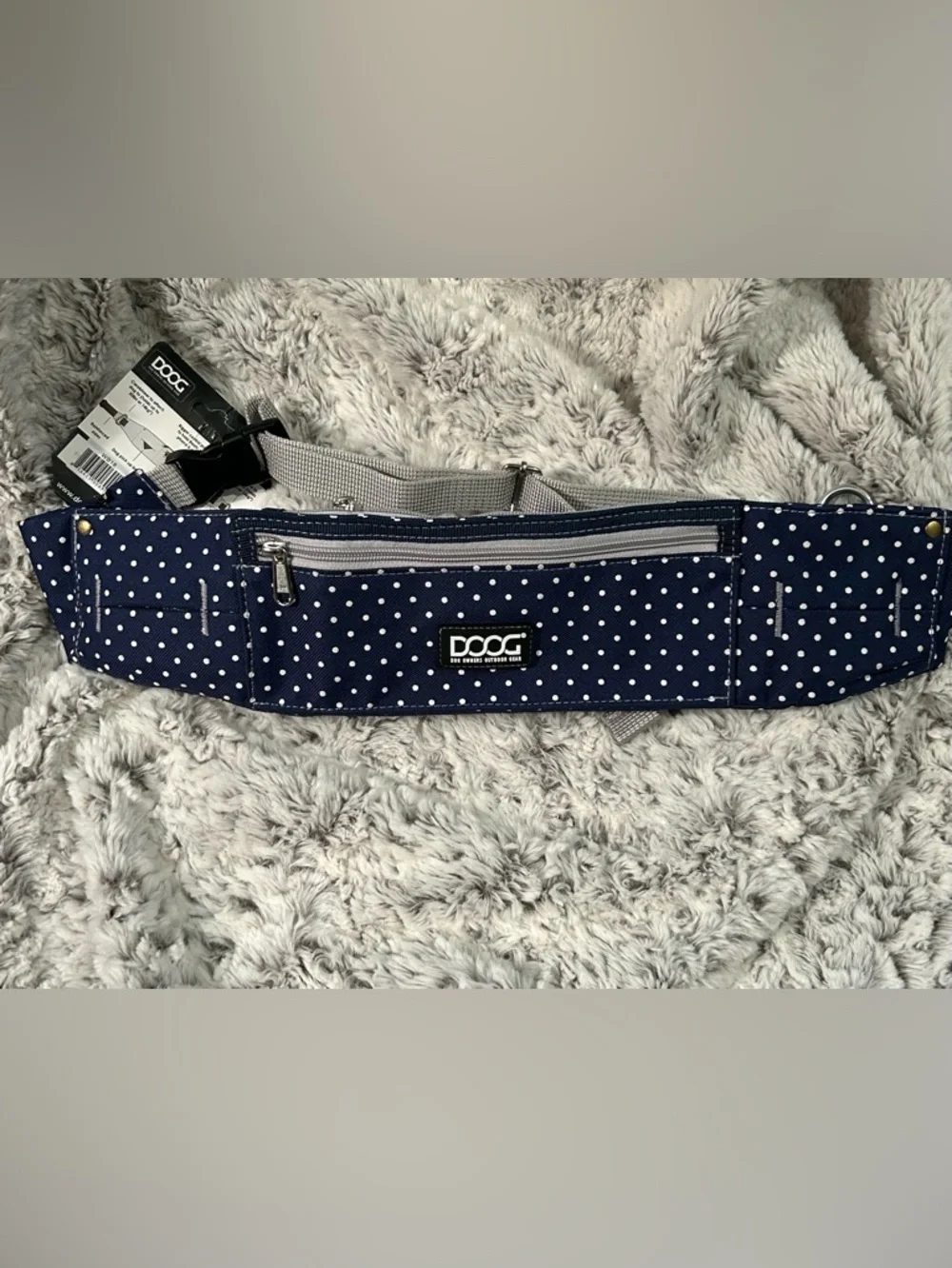 DOOG Walkie Belt - Navy Blue Polka Dot